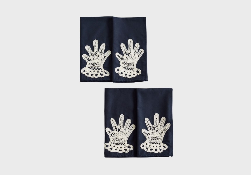Gohar World lace-appliqued cotton napkins